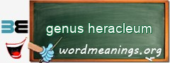 WordMeaning blackboard for genus heracleum